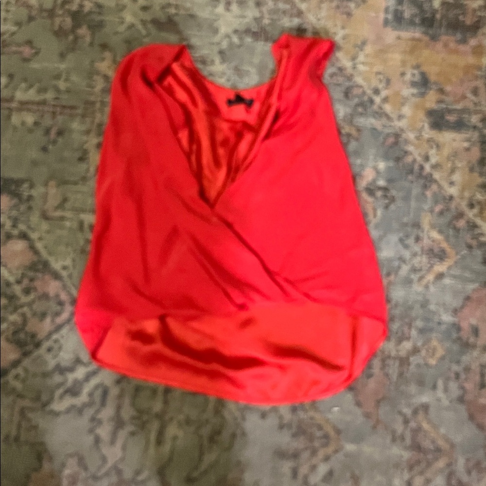 Rag & Bone Fiery Red Satin Top